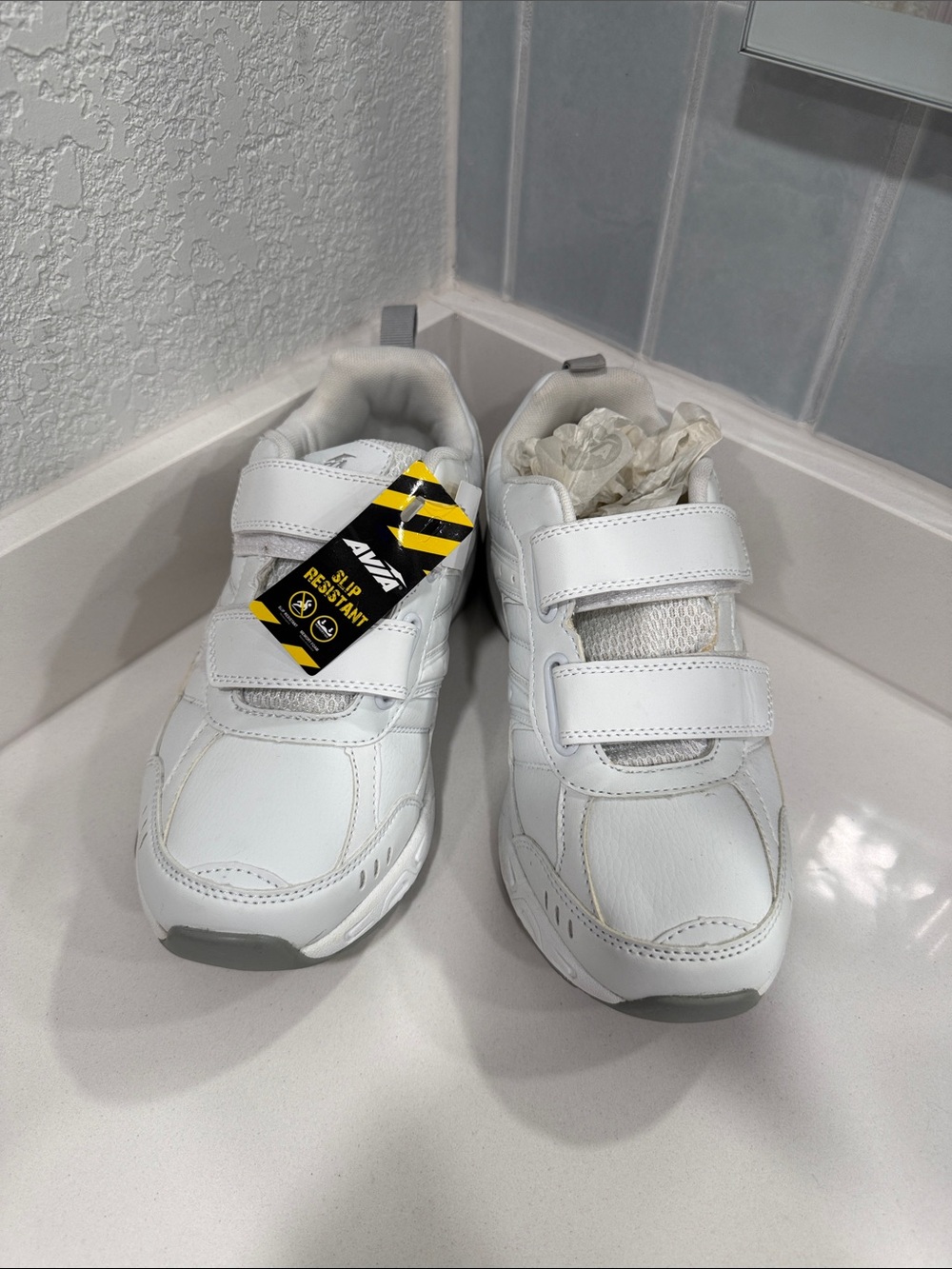 Womens Avia Union II Strap Athletic Sneakers, white, Size 7.5